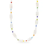 nialaya jewelry collier ras du cou elongated pearls - blanc
