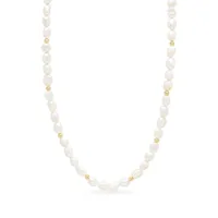 nialaya jewelry collier delicate serti de perle baroque - blanc