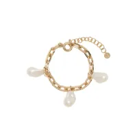rejina pyo bracelet trio chain à perles - or