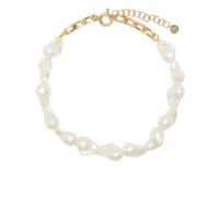 rejina pyo collier ras-de-cou chain choker à perles - blanc