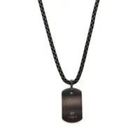 tateossian collier sautoir à pendentif texturé - noir