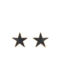 susan caplan vintage boucles d'oreilles clips à motif étoile (années 1980) - noir