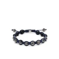 shamballa jewels bracelet tressé à perles - bleu