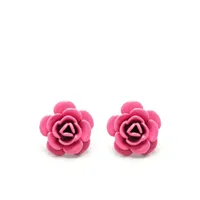 patou puces d'oreilles à fleurs - rose