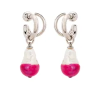 panconesi boucles d'oreilles pendantes à perles - rose