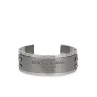 dolce & gabbana bracelet torque à logo gravé - argent