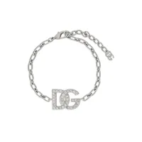 dolce & gabbana bracelet en chaîne à logo dg - argent
