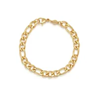 nialaya jewelry bracelet en maille figaro 6 mm - or