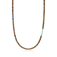 nialaya jewelry collier heishi à perles - marron