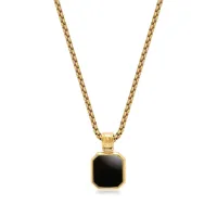 nialaya jewelry collier à pendentif carré en onyx - or