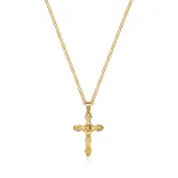 nialaya jewelry collier en chaîne à pendentif crucifix - or