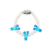 natasha zinko bracelet de perles à breloques lapin - bleu