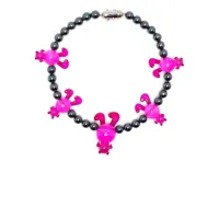 natasha zinko collier de perles à breloques lapin - rose