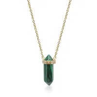 nialaya jewelry collier à pendentif serti de cristaux - vert