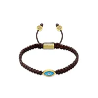 nialaya jewelry bracelet tressé à breloque œil - marron