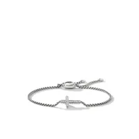 david yurman bracelet petite pavé cross chain en argent sterling serti de diamants