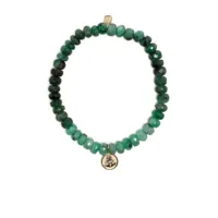 sydney evan bracelet buddha coin en or 14ct orné d'émeraudes - vert