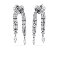 pragnell vintage boucles d'oreilles pendantes art deco pavées de diamants - argent