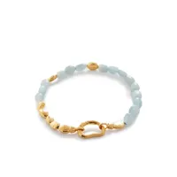 monica vinader bracelet rio aquamarine à perles - or