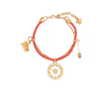 versace bracelet de perles à breloques medusa - or