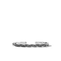 david yurman bracelet torsadé helios pavé de diamants noirs - argent