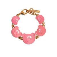 moschino bracelet à maillons teddy bear - rose