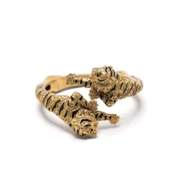 roberto cavalli bracelet manchette à détail tigre - or