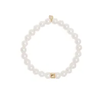 sydney evan bracelet à perles marquise rondelle en or 14ct - blanc