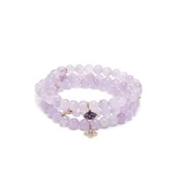 sydney evan bracelet en or 14ct serti d'améthyste et cristaux - violet