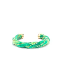 aurelie bidermann bracelet torsadé à effet tie dye - vert