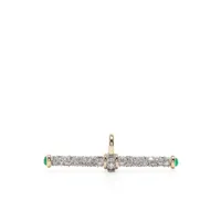 lucy delius jewellery pendentif en or 14ct serti de diamants et d’émeraudes - argent
