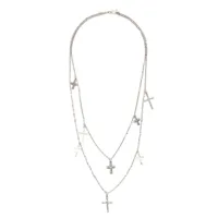 emanuele bicocchi collier en chaîne à pendentifs croix - argent