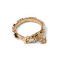 prada bracelet en cuir à patch logo - or