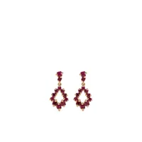 suzanne kalan boucles d'oreilles en or rose 18ct ornées de rubis - rouge