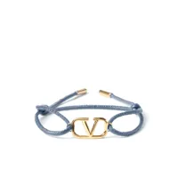 valentino garavani bracelet vlogo signature en cuir - bleu