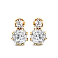 pragnell vintage boucles d'oreilles pendantes en or 18ct pavées de diamants