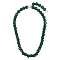 jil sander collier à perles émaillées - vert