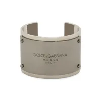 dolce & gabbana bracelet à plaque logo - argent