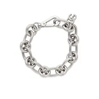 dolce & gabbana bracelet chaîne à breloque logo dg - argent
