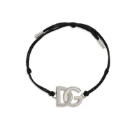 dolce & gabbana bracelet en cordes à breloque logo dg - argent