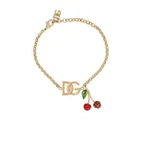 dolce & gabbana bracelet en chaîne à breloque logo - or