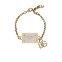 dolce & gabbana bracelet chaîne à breloque logo - or