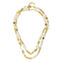 casablanca collier à détails de perles - jaune