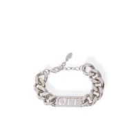 off-white bracelet en chaîne à plaque logo - argent