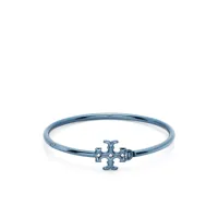 tory burch bracelet torque eleanor à logo strassé - bleu