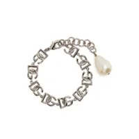 dolce & gabbana bracelet à plaque logo - argent