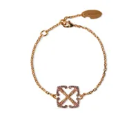 off-white bracelet serti de cristaux à logo arrows - or