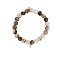 sydney evan bracelet cross charm en or 14ct à perles - multicolore