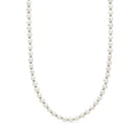 nialaya jewelry collier de perles à plaque logo - tons neutres