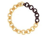 jil sander collier en chaîne épaisse à design bicolore